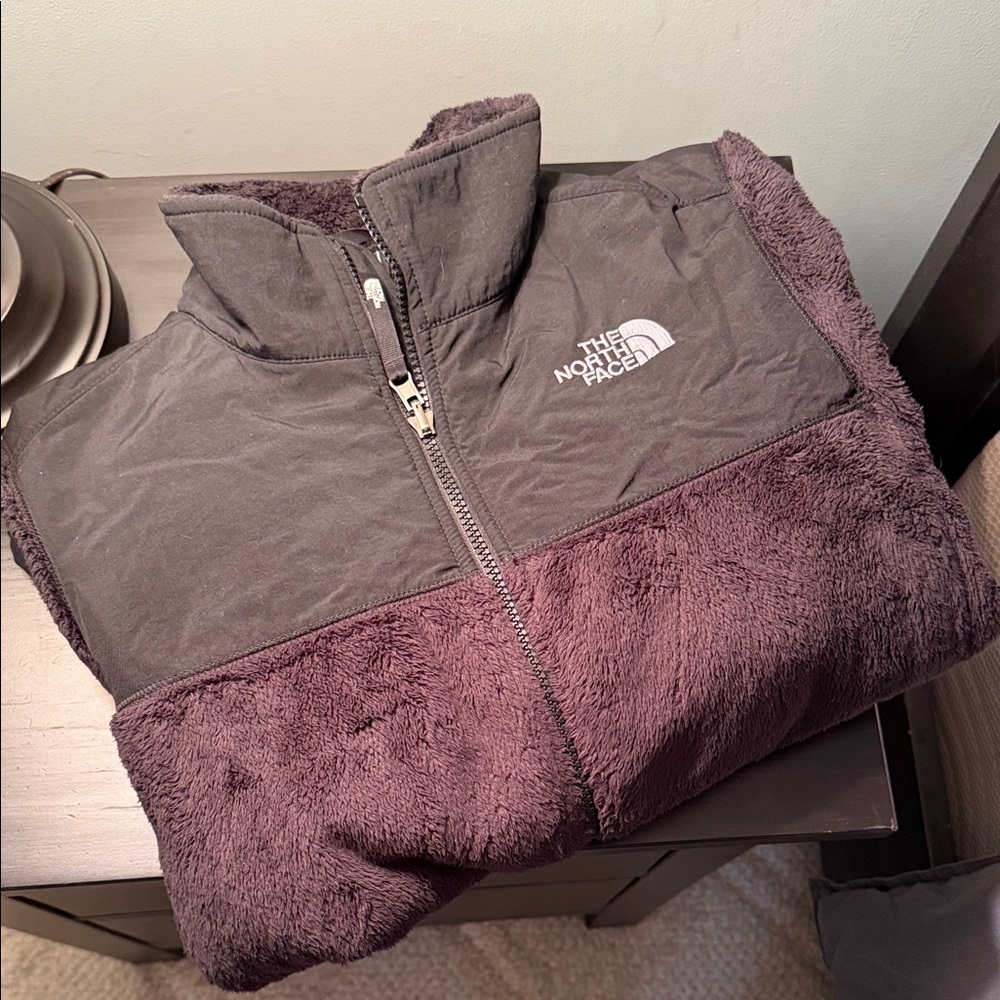 The North Face Charcoal and Plum Fleece Jacket